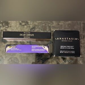 Anastasia Brow Wax, Realher Brow Setting Gel, and Qveen Brow Glue. Brand new!